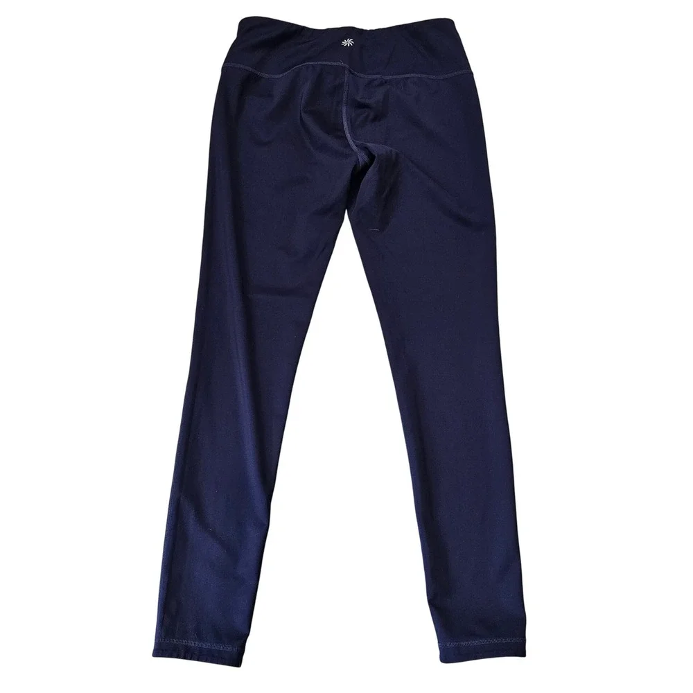 Athleta Reversible Print Leggings Blue Athletic High Waist - Picture 3 of 6